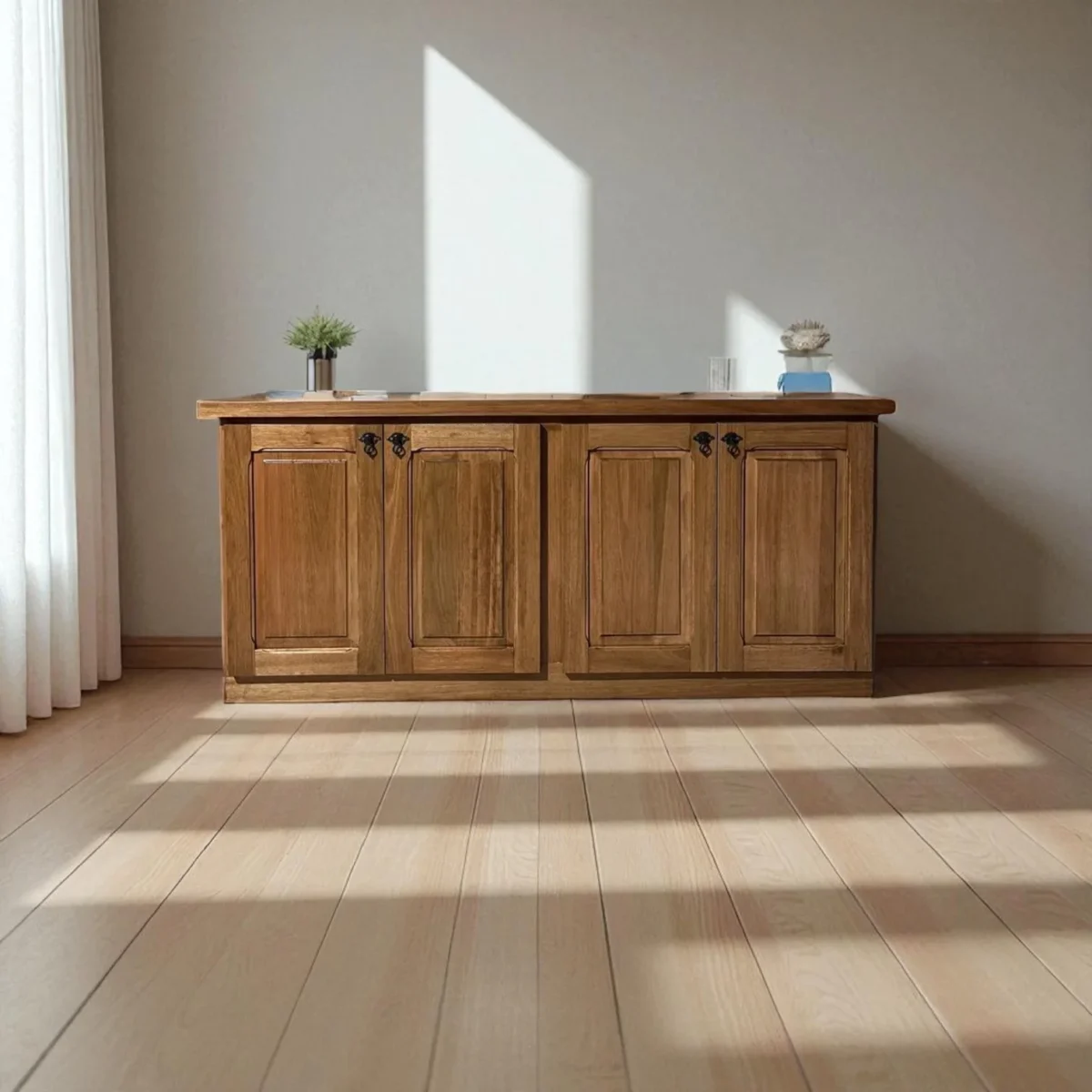 Bargueño De Madera Eucalipto 4 Puertas - Imagen 1