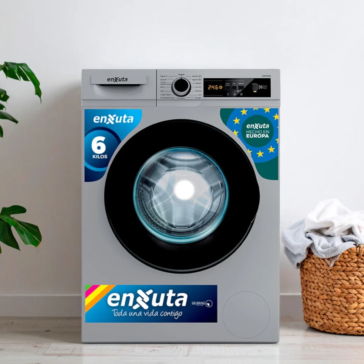 Lavarropa 6 kg Carga Frontal Digital Silver Enxuta - Imagen 1